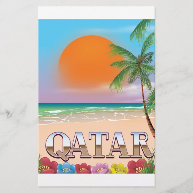 Quatar travel poster stationery (Front)
