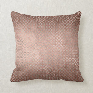 Quatrefoil Art Deco Pink Rose Gold Powder Glam Cushion