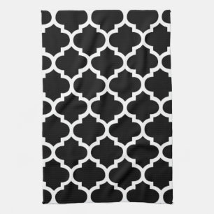 Quatrefoil Black and White Kitchen Towels