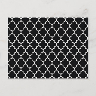 Quatrefoil Black and White Postcard