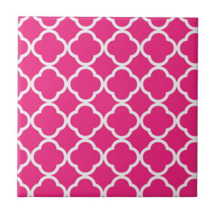 Quatrefoil Bright Pink Tile