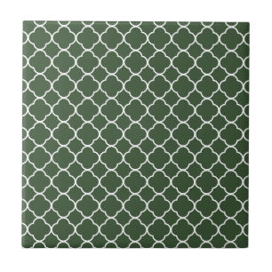 Quatrefoil Clover Pattern: Hunter Green Tile