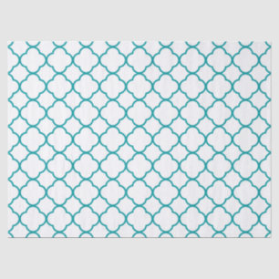 Quatrefoil Clover Pattern: Teal Tissue Paper