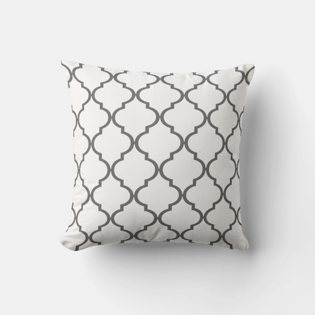 Quatrefoil DIY CHOOSE YOUR OWN COLOR | grey Cushion (Front)