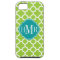 Quatrefoil Green and White Pattern Monogram