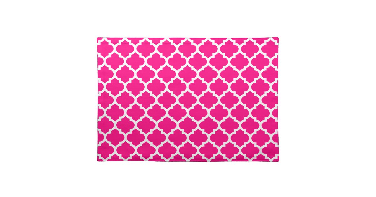 Quatrefoil Hot Pink Placemat Zazzle.co.uk