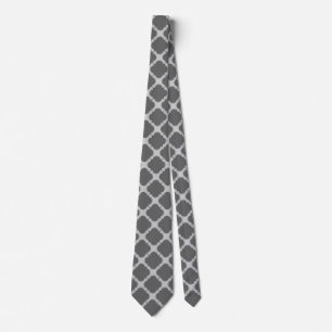 Quatrefoil in shades of gray tie