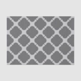Quatrefoil in shades of gray tissue paper
