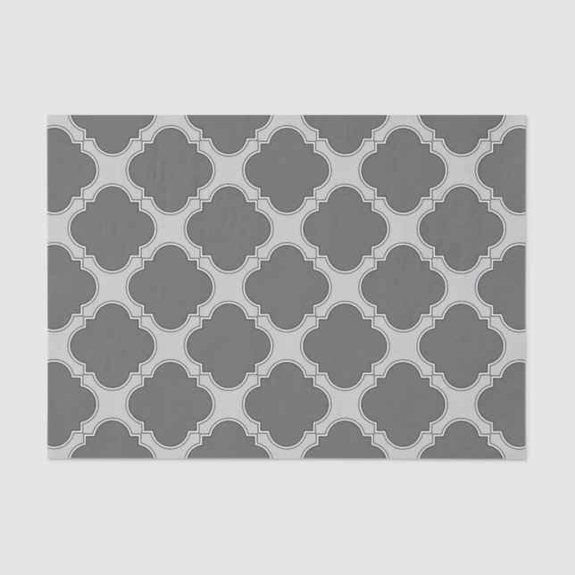 Quatrefoil in shades of gray tissue paper (Front)