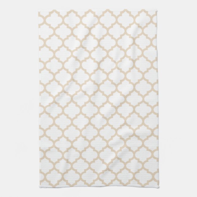 Quatrefoil Kitchen Towel in Ivory (Vertical)
