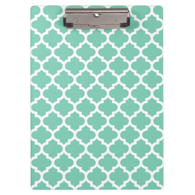 Quatrefoil Lattice Trellis Pattern Any Colour Clipboard (Front)