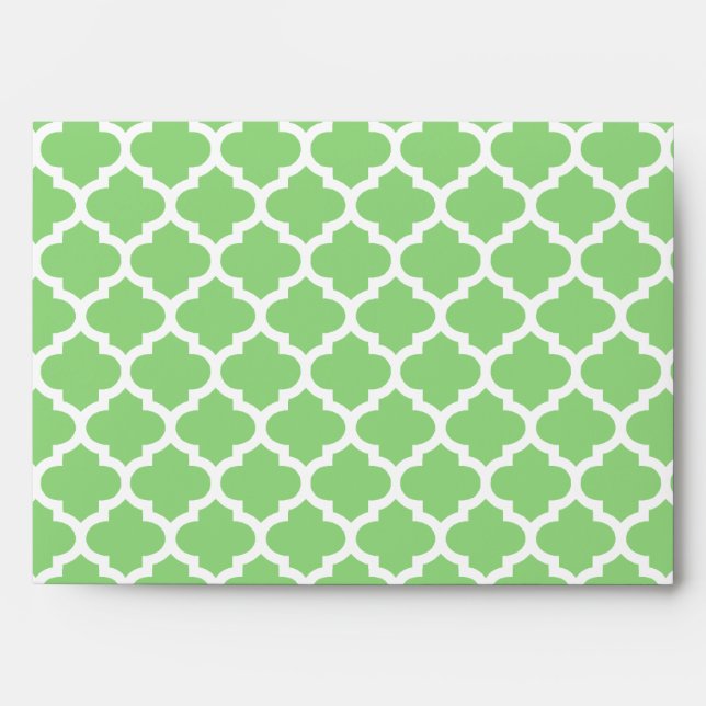 Quatrefoil Lattice Trellis Pattern Any Colour Envelope (Front)