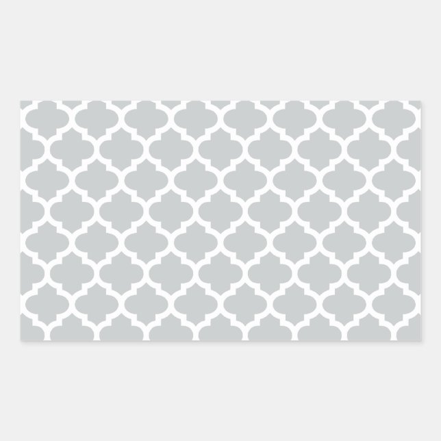 Quatrefoil Lattice Trellis Pattern Any Colour Rectangular Sticker (Front)