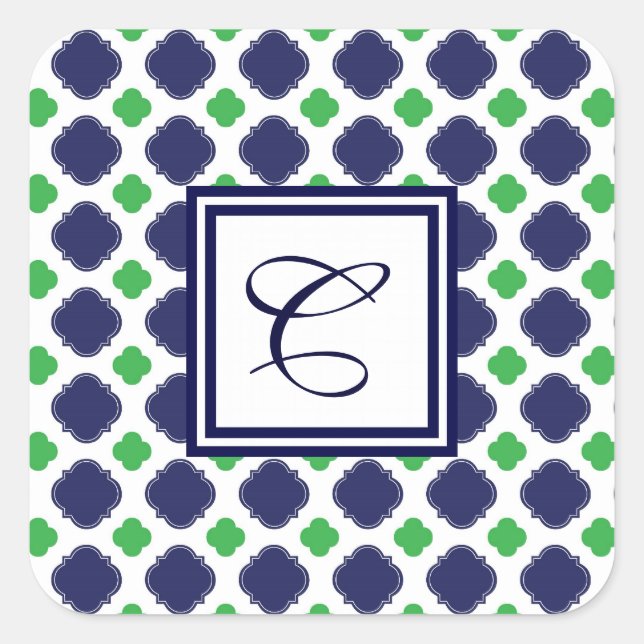 Quatrefoil Monogram Stickers (Front)
