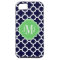 Quatrefoil Navy Blue and White Pattern Monogram