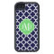 Quatrefoil Navy Blue and White Pattern Monogram