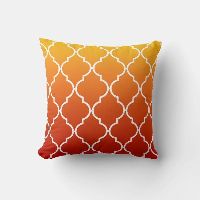 Quatrefoil Ombre Geometric | sunset Cushion (Front)