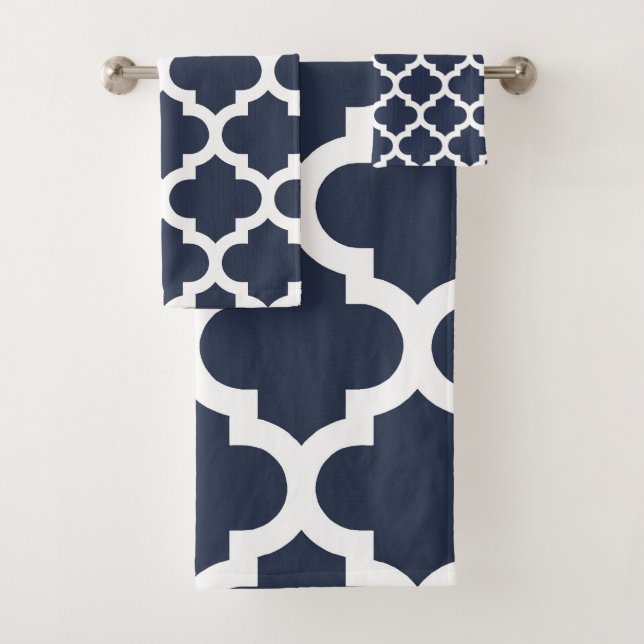 Quatrefoil Pattern Bath Towel Set (Insitu)