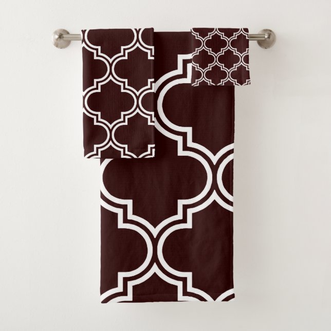 Quatrefoil Pattern Bath Towel Set (Insitu)