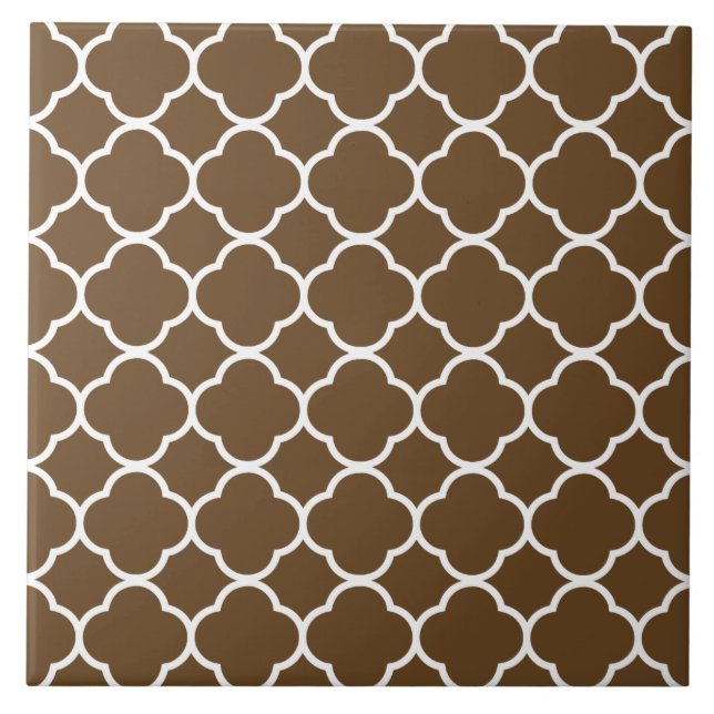 Quatrefoil Pattern Brown Tile (Front)