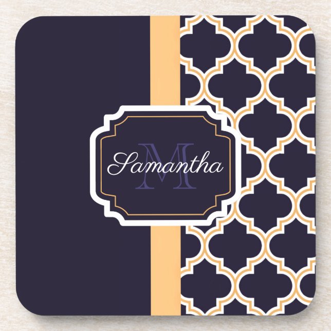 Quatrefoil Pattern Coaster (Front)