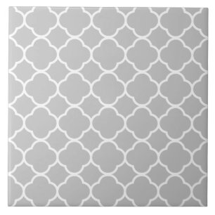 Quatrefoil Pattern Grey Tile
