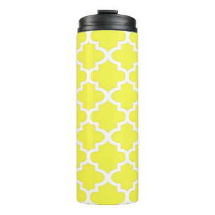 Quatrefoil Pattern In Citrus Yellow Thermal Tumbler