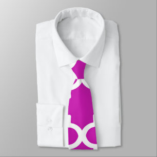 Quatrefoil Pattern In Pink Tie