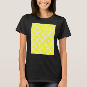 Quatrefoil Pattern In White Outline On Citrus Yell T-Shirt