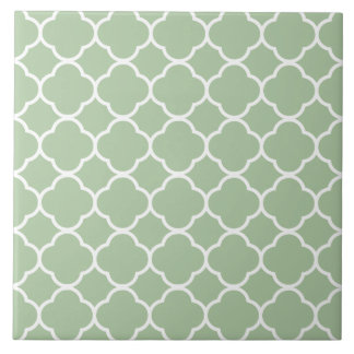 Quatrefoil Pattern Mint Green Tile