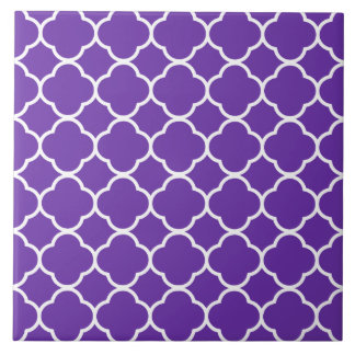 Quatrefoil Pattern Purple Tile