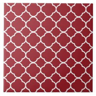 Quatrefoil Pattern Red Tile