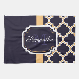 Quatrefoil Pattern Tea Towel