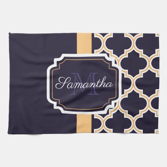 Quatrefoil Pattern Tea Towel (Horizontal)