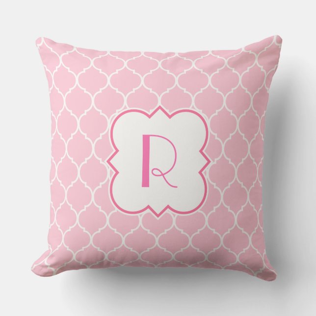 Quatrefoil Pattern with Monogram Cushion (Front)