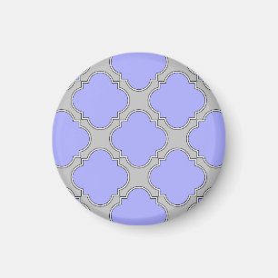 Quatrefoil periwinkle and gray magnet