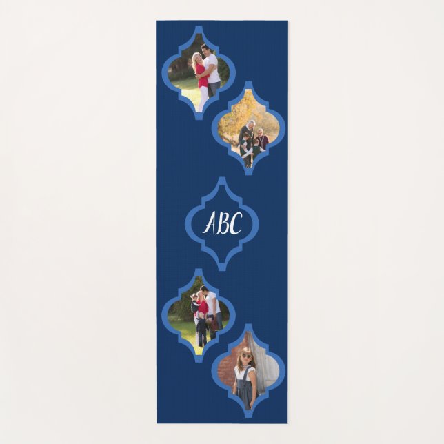 Quatrefoil Photo Collage Yoga Mat (Front)