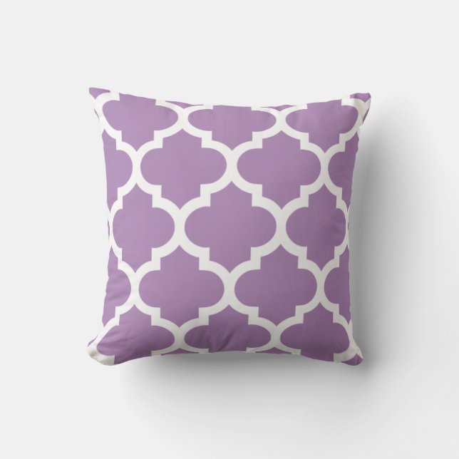 Quatrefoil Pillow in African Violet Purple (Front)