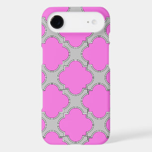 Quatrefoil pink and gray