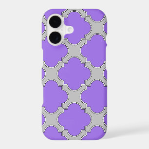 Quatrefoil purple and gray