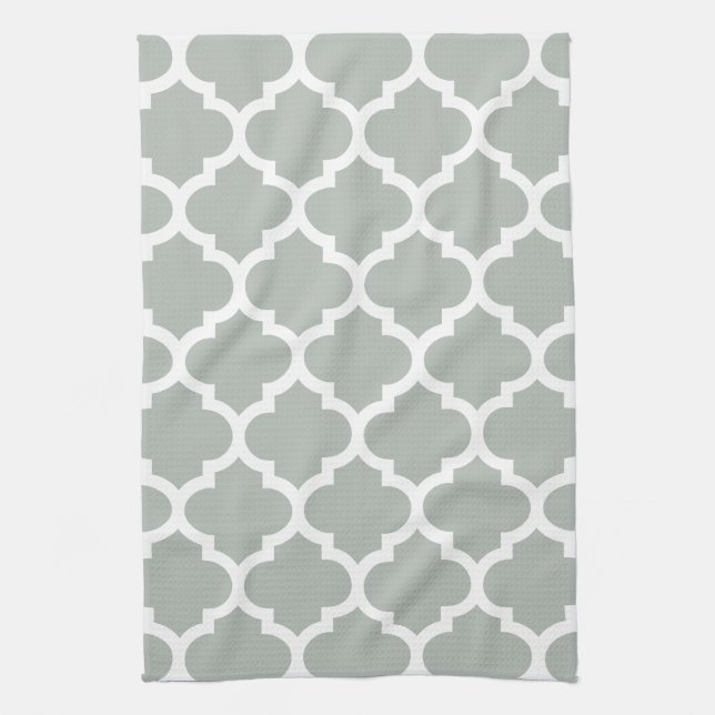Quatrefoil Silver Grey Kitchen Towels (Vertical)
