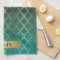 Quatrefoil Teal and Dark Brown Blend