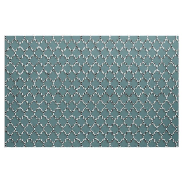 Quatrefoil Teal Green Fabric (Yard)