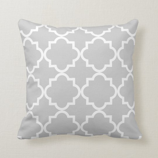 Quatrefoil throw pillow - grey Zazzle.co.uk