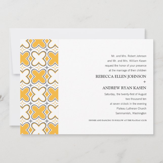 Quatrefoil Wedding Invitation (Front)