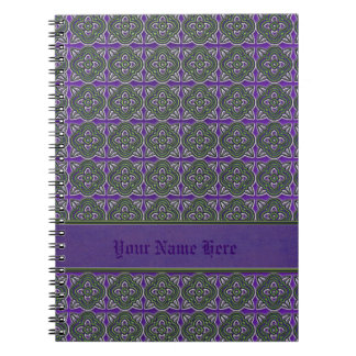 Quatrefoils Green on Purple Notebook