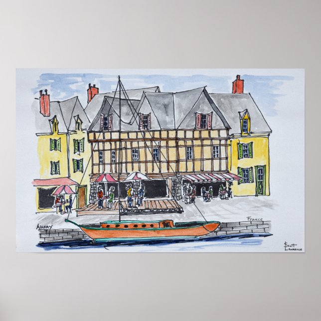 Quay Franklin, Saint-Goustan | Auray, Brittany Poster (Front)