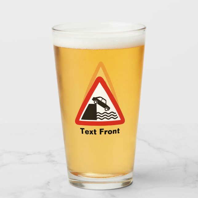 Quayside Warning Sign Glass (Front Filled)