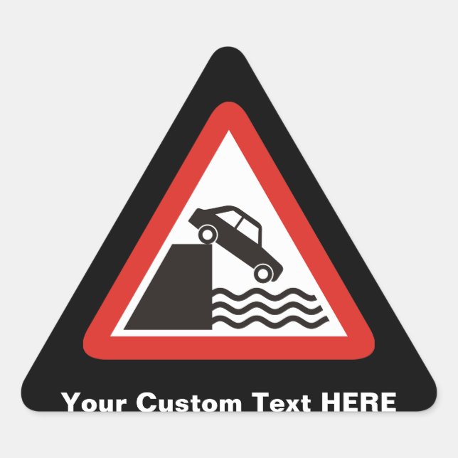 Quayside Warning Sign Triangle Sticker (Front)