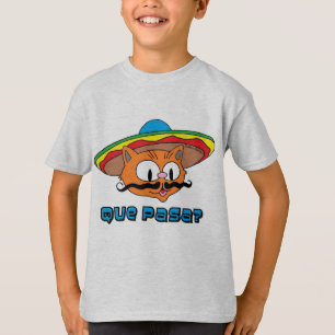 Que Pasa Señor Gato™ Cartoon Moustache Cat T-Shirt